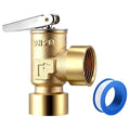 30 PSI Pressure Relief Valve, Boiler Relief Valve with 3/4" Female NPT x 3/4" Female NPT, PTFE Thread Seal Tape, Brass, for Hot Water and Cold Water Systems