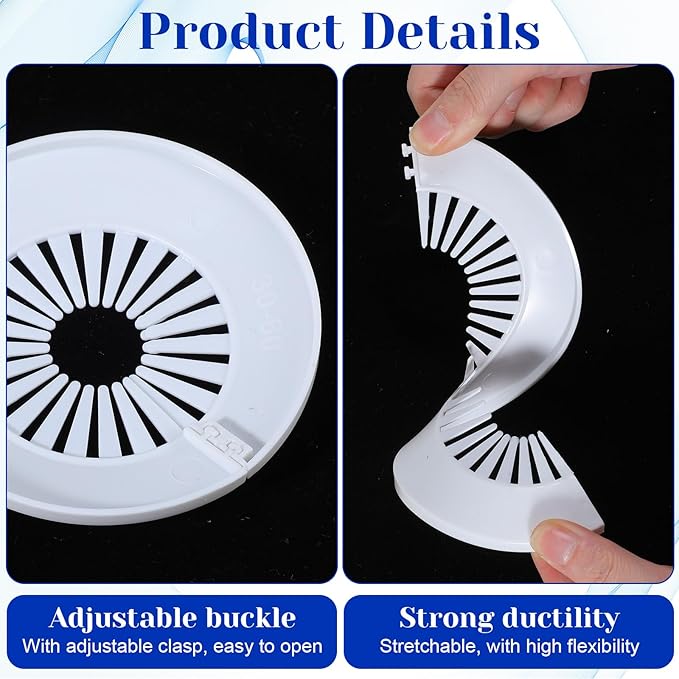 4PCS Plastic Escutcheon Plate, Wall Cover Flange Decoration Fit 1.18 to 2.17 Inch Outer Diameter Tube (30-55mm) for Water Tube Floor Plumbing Decoration (White)