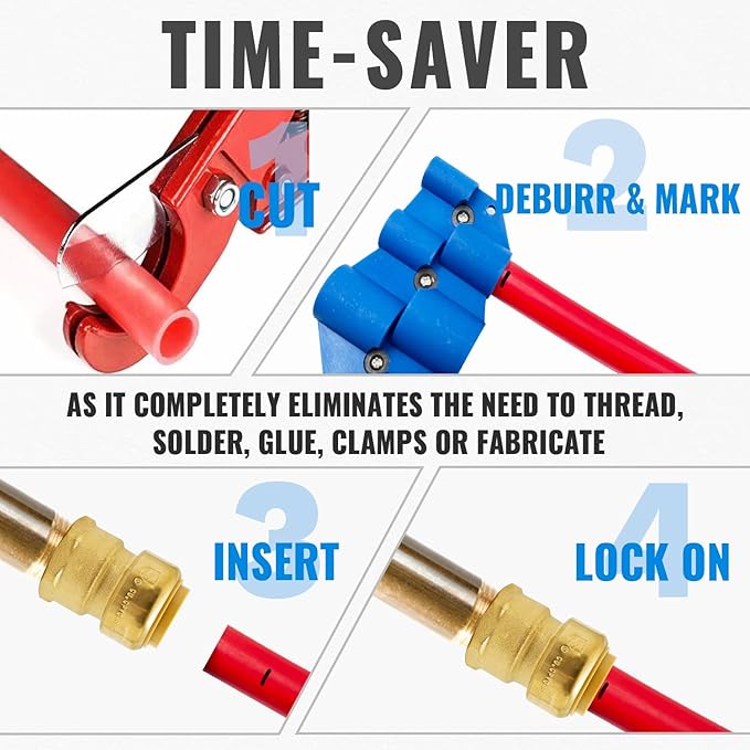 SUNGATOR 3/4 Inch Female Adapter, 3/4 Inch FNPT, No Lead Brass Push-to-Connect Plumbing Fitting for PEX Pipe, Copper, CPVC, With 1 Disconnect Clip, Pack of 3