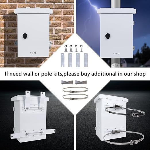 Outdoor Electrical Equipment Enclosure Box - 19.7x15.7x11.8 Outdoor Network Weatherproof Exterior Box Ventilated Enclosure hinged Outdoor Galvanized Electrical Ventilation Design(500x400x300mm)
