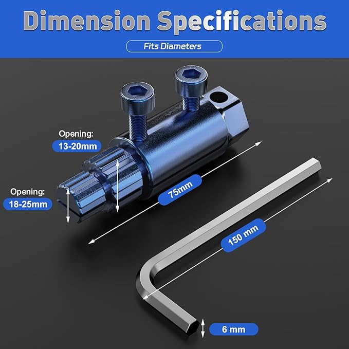 Broken Pipe Extractor Tool, Faucet & Valve Removal Set for 1/2" –1" Pipes, Stripped Screw and Rusted Bolt Extractor Kit, Heavy-Duty Steel Construction, Blue