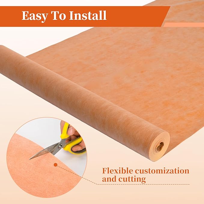 Waterproof Membrane for Shower 3.3Ft X 98.4Ft (323 Sq Ft) Waterproofing Membrane 23.6 Mils Thickness Waterproof Underlayment for Shower Tile Flooring
