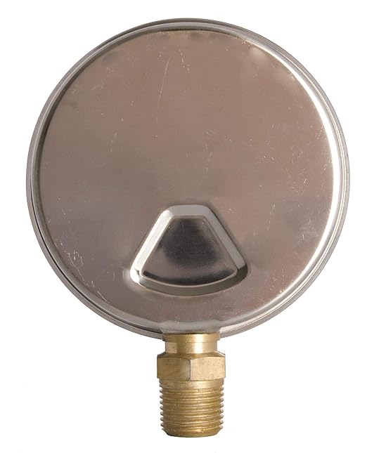 4" Oil Filled Pressure Gauge - Stainless Steel Case, Brass, 1/2" NPT, Lower Mount Connection, 0-1,000PSI