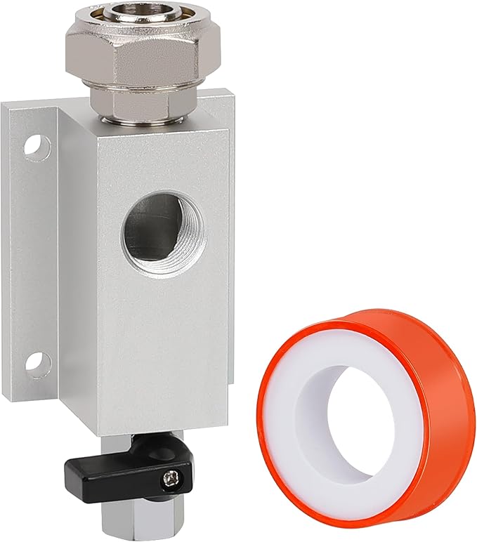 Compressed Air Outlet Kit for 3/4 Inch Tubing System with 1/2 Inch NPT Outlet Port, Equipped with Straight Air Piping Fittings and Ball Valve