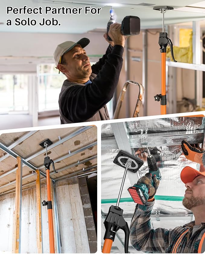 HOLOTHURIAN Cabinet Jack Support Pole, 49.2-114.2 inches Third Hand Tools Adjustable Support Pole, 3rd Hand Support System for Upper Cabinet Installation, 154 LB Capacity, 2-Pack