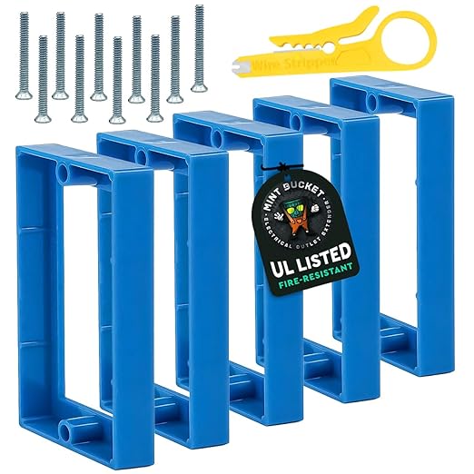 1/2" Single Gang Receptacle Outlet Box Extenders - UL Listed - Electrical Outlet Extender for Electrical Box and Electrical Outlet Switches (Pack of 5)