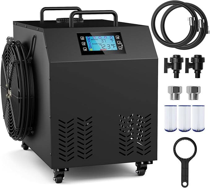 Cold Plunge Chiller 1HP, Ice Bath Chiller for Tub, WiFi Control, Built-in Water Filter and Circulation Water Pump, Ozone System, Schedule Timer, Recovery Chiller for Ice Bathtub