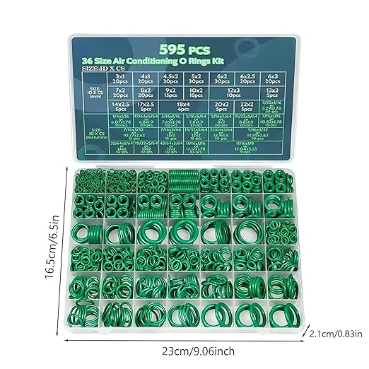 AC O Ring Assortment Kit, Wear-Resistant Car Repair Accessories | Seal Rubber O Rings Assortment Set,for Compressor and Professional Plumbing Faucet Seal Repair
