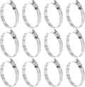 HARFINGTON 12 Pcs Hose Clamp 2-1/16"-3" (52-76mm) 304 Stainless Steel Adjustable Worm Gear Hose Clamp Assortment Kit for Fuel Line Pipe Plumbing Automotive Tube Mechanical