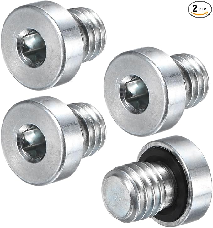 2-Pack M8x1.25mm Inner Hex Head Pipe Fitting Plug, Carbon Steel Sensor Socket Plug with Seal O-Ring for Terminate Pipe Ends/High Pressure Washer, Sealing Screw