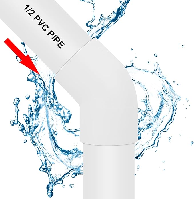 20Pack 1/2" 45 Degree PVC Elbow Pipe Fitting Connector (Socket x Socket) Furniture Build Grade SCH40 1/2 Inch 45 Degree Elbow PVC Corner Adapter for Home Sewer Plumbing Water Line