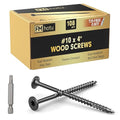 #10 x 4” Deck Screws, 108Pcs Star Drive Wood Screws, Rust Resistant Timber Screws for Timber/Log/Landscaping Wood, T25 Star Bit Included, Black