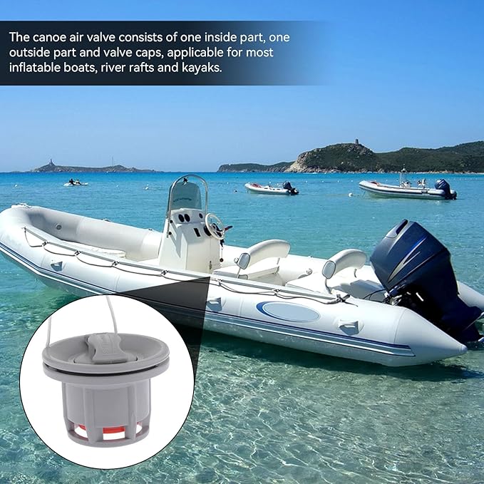 2pcs Inflatable Boat Air Valve Cap Plugs, Inflatable Boat Valve Gasket Air Track Valve for Inflatable Boat, Raft Dinghy, Canoe and Kayak Paddle Board Replacement Parts