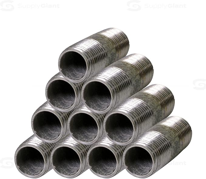 Supply Giant OQHM1435-10 Steel Nipple Pipe, 1/4'' x 3-1/2'', Galvanized