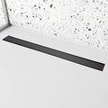 36 inch Linear Shower Drain with Removable Square Hole Panel by Using 304 Stainless Steel Process, Linear Drain Equipped with Adjustable Feet and Hair Strainer（Matte Black Color）