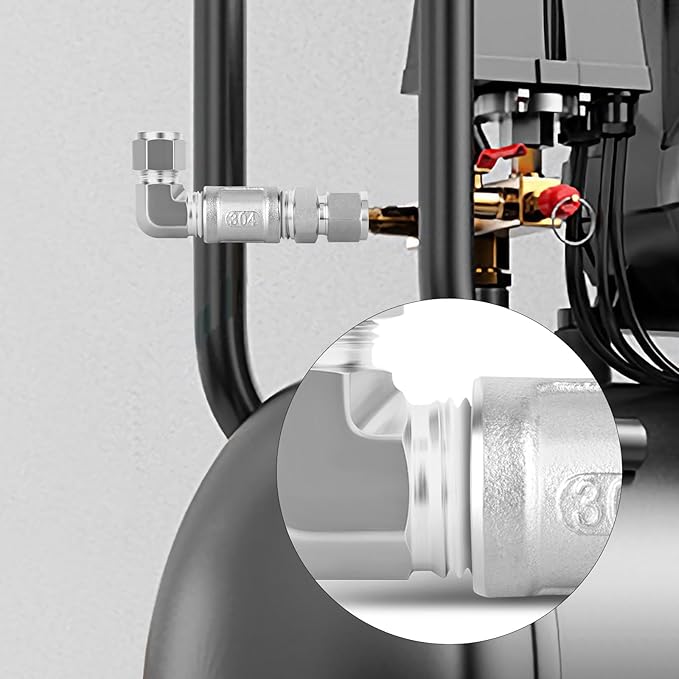 TAISHER 1PCS 316 Stainless Steel 90 Degree Compression Tube Pipe Fitting Connector, 1/2" Tube OD x 1/2" NPT Male Adapter