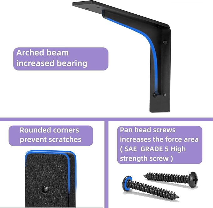 12 "x 7 " Shelf Support Bracket Heavy Duty, L Shelf Brackets ,max Load 300lbs, , Metal Brackets for Shelves, Counter Bracket ,Corner Brace,Pack of 4.