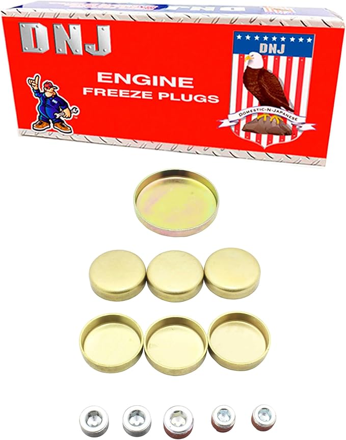 DNJ FPS4186 Brass Freeze Plug Set for 1968-1997 Ford, Lincoln, Mercury Colony Park, Continental, Cougar 7.5L V8 16V OHV 7539cc
