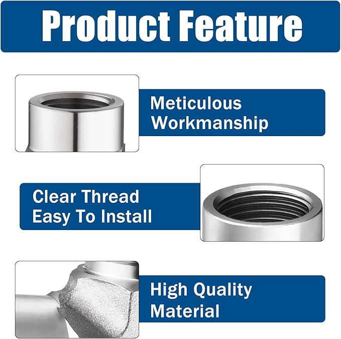 Stainless Steel Pipe Fitting,90 Degree Barstock Street Elbow, 1/4" NPT Female x 1/4" NPT Female (Pack of 2)