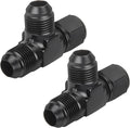 8AN Flare Male Tee Fitting Adapter with AN8 Female Swivel on Run Aluminum 2Pcs