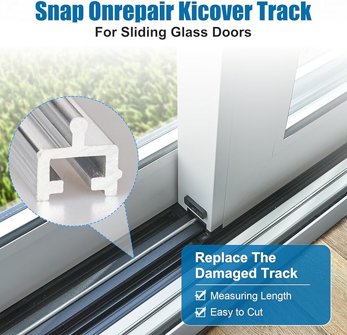 Aluminium Sliding Screen Door Track, Screen Door Track Repair,Sliding Door Track Replacement,Sliding Door Bottom Track, Terrace Screen Door Guide- Silvery Aluminium Alloy (75 Inch)