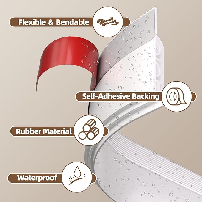 39" Door Draft Stopper for Bottom of Door, Adhesive Weather Stripping Door Seal for Cold Air Insulation, Under Door Sweep for Exterior & Interior Doors Blocker Noise Dust, White