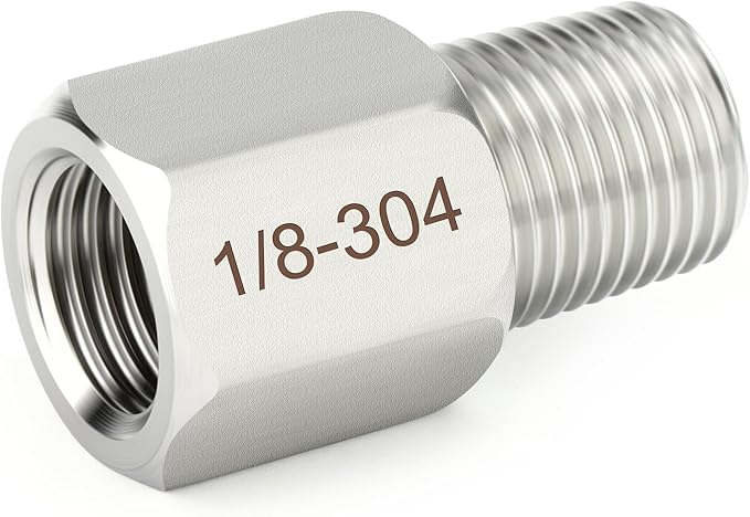 TAISHER 10PCS 304 Stainless Steel Pipe Fitting, New Reducer Adapter, 1/8" NPT Male x 1/8" NPT Female, Reducing Pipe Adapter Fitting