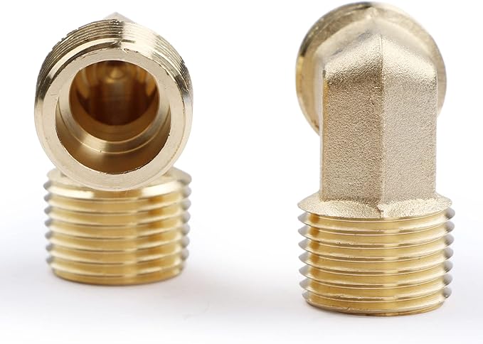 U.S. Solid 2pcs 90 Degree Barstock Street Elbow Brass Pipe Fitting 1/2" NPT Male Pipe to 1/2" NPT Male