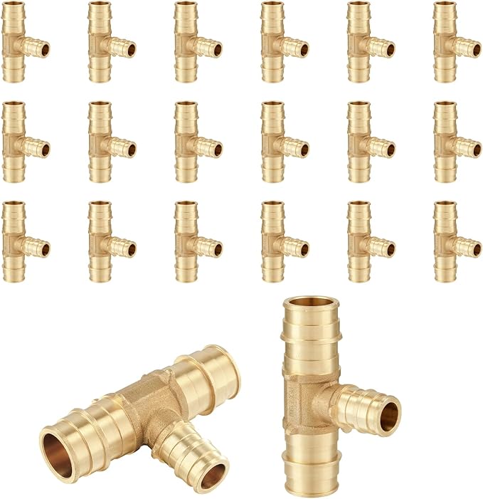 20-Pack HeSun PEX-A Fitting, 3/4"x3/4"x1/2" Expansion Tee, PEX Expansion Fitting Tee, ASTM F1960(PEX1960120-20)