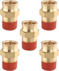 5PCS Air Brake Quick Push to Connect Fittings, 5/8" Tube OD x 1/2" NPT Thread Air Compression Straight Union Fittings for Nylon Hose with DOT Approved for Truck Trailers