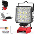 New Upgrade Azocek LED Work Light Compatible with Mil-wau-kee 18V Battery, 60W 6000LM Flashlight, 18V Battery Cordless Work Light with Low Voltage Protection & Dual USB & Type-C Charging Port (60W)