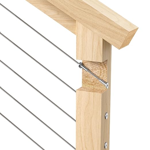 BLIKA 40 Pack 25 30 35 Degree 1/8" to 3/16" Angle Beveled Protector Sleeves for Stair Cable Railing, T316 Stainless Steel, Cable Railing Hardware Kit 30 Degree Angle Protector Sleeves for Wood Post