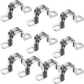10Pcs 1 Inch Heavy Duty U-Tube Strap Clamp-2 Hole,Stainless Steel-304 Rigid U-Bracket Pipe Clamp Hanger Tube Tension Clips ID 25mm-new