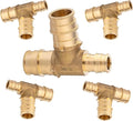 (5-Pack) Seelink 3/4" x 1/2" x 3/4" PEX-A Tee Expansion Fittings, for PEX Tubing Pipe Hose Fittings, ASTM F1960(PEX1960046)