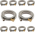 (10 Pack) Seelink 6FT Stainless Steel Dishwasher Hose, 3/8" COMP x 3/8" MIP 90 Degree Elbow, Brust Proof Water Supply Line
