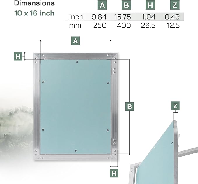 Vent Systems 12" x 16" Inch Access Panel - Drywall, Wall, Electrical, Plumbing Cover Plate - Ceiling, Wall Mount Drywall Access Panel - Metal Crawl Space Door for Home, Garage, Basement, Attic