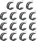 uxcell 1-3/8"(34mm) Cable Clamp, 304 Stainless Steel Rubber Cushioned Insulated R Shape Metal Clamp Tube Holder for Pipe Hose Wire Cord Installation 15Pcs