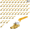 50 Pack Ball Valves, 3/4" Pex Crimp Shut Off Valve Yellow, Brass Full Port Pex B Shut Off Ball Valve for Hot and Cold Water, NSF/ANSI 61 Certified