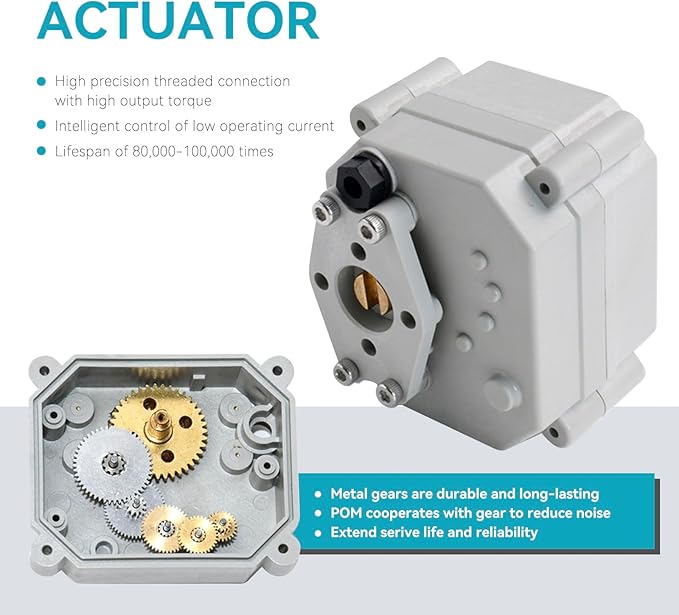 BACOENG Motorized Ball Valve, 1/2" DN15 Electrical Ball Valve, 2 Way 110VAC Stainless Steel NC Electric Water Valve