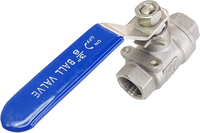 2PCS 3/8" Full Port Ball Valves 316 Stainless Steel NPT Female Thread Ball Valve for Water, Oil, and Gas