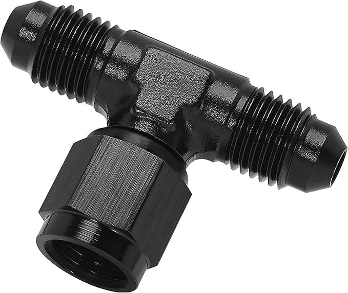 EVIL ENERGY 4AN Male Tee Fitting Adapter with AN4 Female Swivel on Side Black