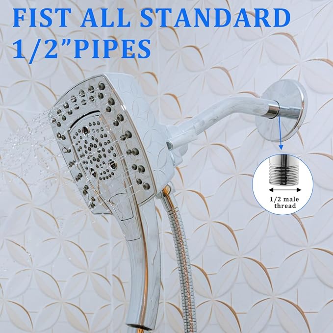 4 Inch Shower Arm Flange Oversized Plumbing Cover Plates, Universal Extra Large Replacement Escutcheon Cover Plate for Covering Gaps, Holes, Fits All Standard 1/2" Pipes, Chrome（1 PACK）