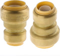 HQMPC Push Fit PEX Fittings Straight Coupling 3/4"x1, Push-to-Connect Copper, CPVC, No Lead Brass Plumbing Fittings 2PCS 3/4"x1")