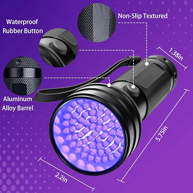 Auto Air Conditioner Leak Detector, Flashlight UV Oil Dye Leak Detection Kit AC Leak Detector Kit with Protective Glasses, AC UV Light Oil Dye Leak Test Detection Kit
