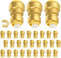 (Pack of 30) Niikappu 1" x 3/4" Reducing Coupling Brass Fittings, Push-to-Connect Plumbing Fitting for Pex, Copper, CPVC, Includes Removal Clip (PF144-30Pack)(PF144-30Pack)