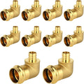 10-Pack HeSun Copper Press Fitting Elbow, 1" PRESS X 3/4" PEX F1807 Crimp Elbow, LF Brass