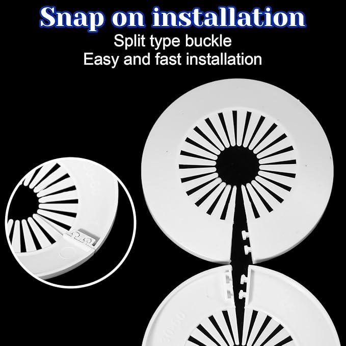 4PCS Plastic Escutcheon Plate, Wall Cover Flange Decoration Fit 1.18 to 2.17 Inch Outer Diameter Tube (30-55mm) for Water Tube Floor Plumbing Decoration (White)