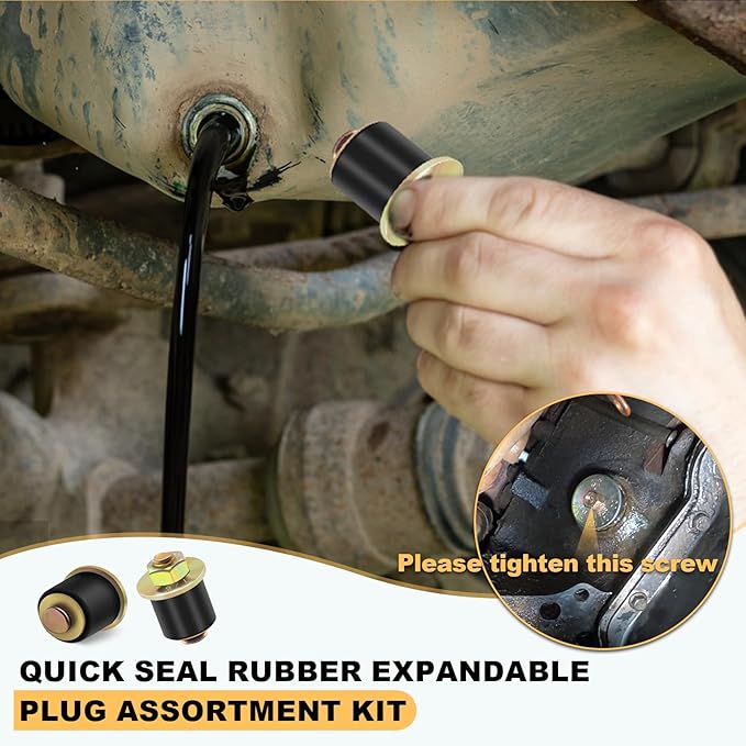 Siptenk 7/8" Freeze Rubber Expansion Plug 8 pcs, Automotive Rubber Expandable Freeze Plugs for Engine
