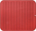 Silicone Dish Drying Mat for Multiple Usage,Easy clean,Eco-friendly,Heat-resistant Silicone Mat for Kitchen Counter or Sink,Refrigerator or Drawer Liner Red 2XL 24 inches x 18 inches