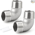 TAISHER 5PCS 304 Stainless Steel 90 Degree elbow,1/2" NPT Male × 1/2" NPT Male Thread Pipe Fitting